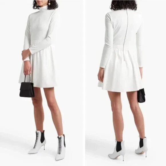 Alice + Olivia Chara Vegan Leather Skater Dress – Women’s 0 - Picture 1 of 5